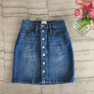 NWOT JCrew: Petite Denim Skirt Button-Front